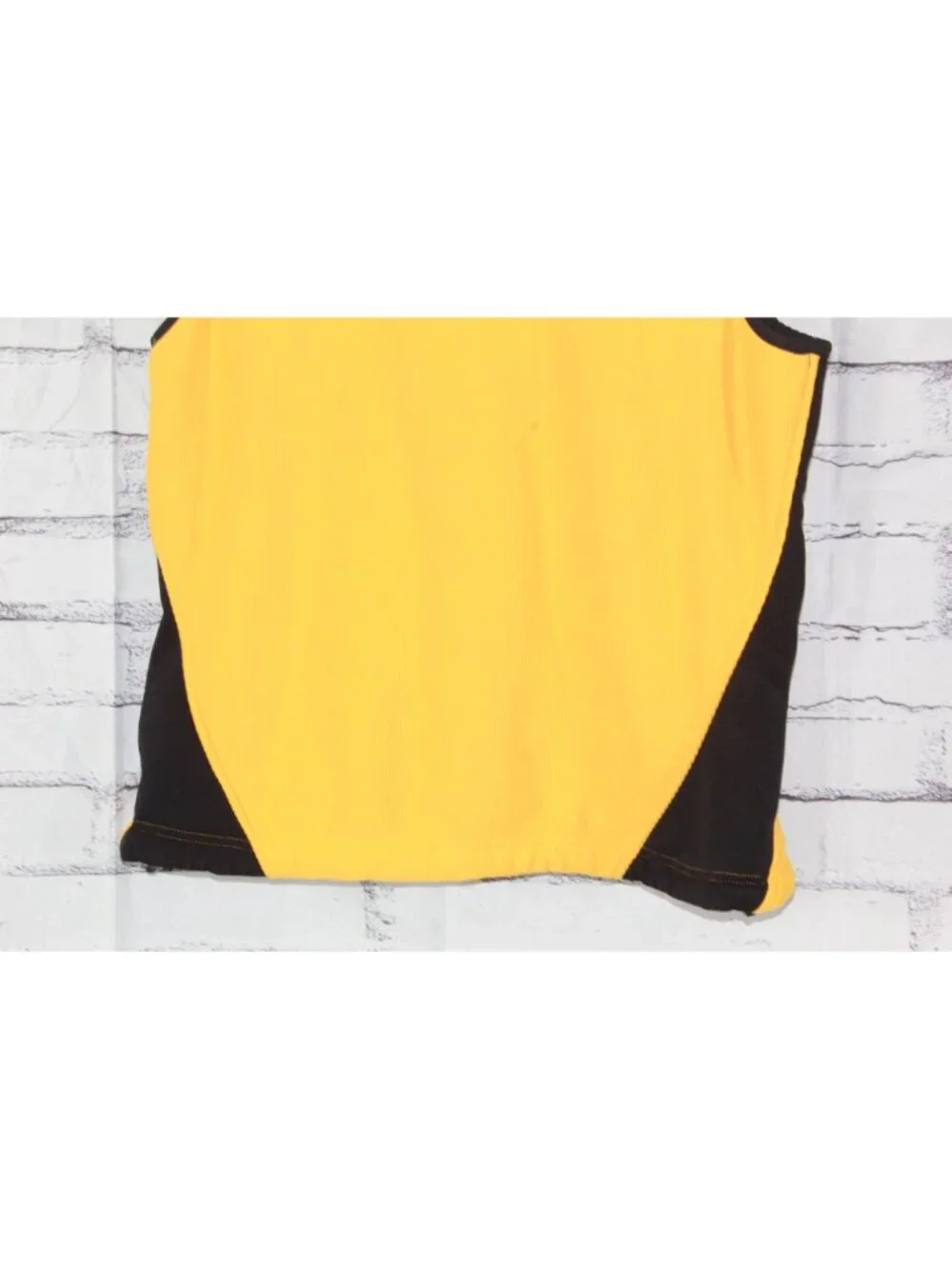 LL Bean Polartec Fleece Vest Yellow Black Full Zip Size M